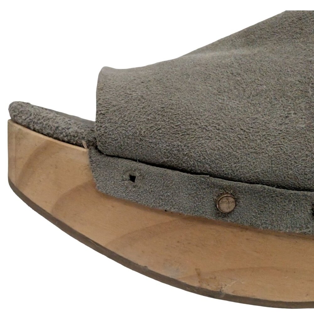 Dolce Vita Dorado Clogs Womens Sage Green Suede Wood Sole Platform Size 10 - Picture 14 of 14